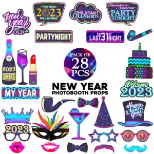 New Years Eve Photo Booth Props 28 Pcs 2023
