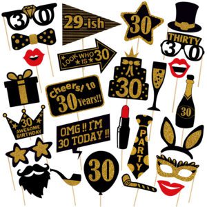 Adult 30th Birthday Photo Booth Props (26Pcs)