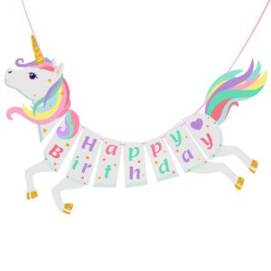 Unicorn Happy Birthday Banner 1 Set