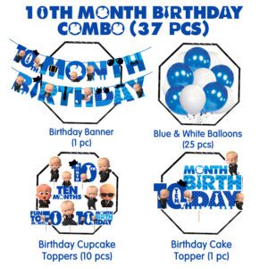 10th Month Decoration/10 Month Birthday Decoration Items (Pack of 37)