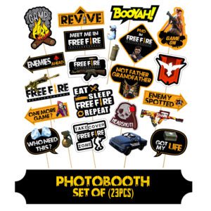 Free Fire Photo Booth Props with Stick 23 Pcs