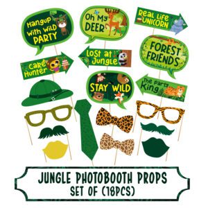 Jungle Safari Photo Booth Props 18PCS