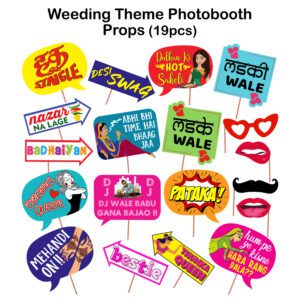 Wedding Props for Bride and Family Photo Booth Board 19 Pcs