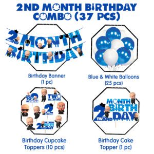 2nd Month Decoration / Two Month Birthday Decorations 37 Pcs