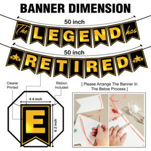 Retirement Party Decorations Banner,Cake Topper, Cup Cake Topper&Balloons (Pack of 37)