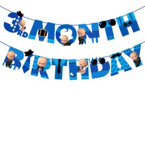 3rd month birthday decorations for boy / 3 Month Birthday Banner