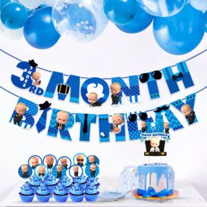 3rd month birthday decorations for boy / 3 Month Birthday Banner