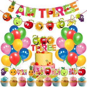 Fruit Theme 3rd Birthday Party, Tutti Frutti Party Decorations (PACK OF 38)