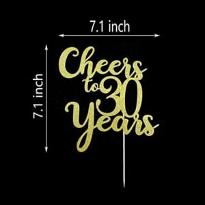 Cheers to 30 Years Cake Topper – 30th Birthday Set of 1