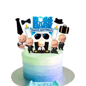 Boss Baby Birthday Party Supplies, 1 set Boss Baby Party Supplies Set for Boys and Girls, Include Cup Cake Topper and Cake Topper Set of 1