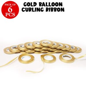 Curling Ribbons for Balloons Party Decoration 5 Meters Gold Crimped Curling Ribbon Pack of 6