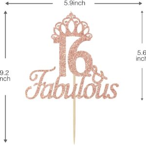 16 & Fabulous Cake Topper, 16th Birthday for Girl, Sweet 16, Happy 16th Birthday Pack of 1