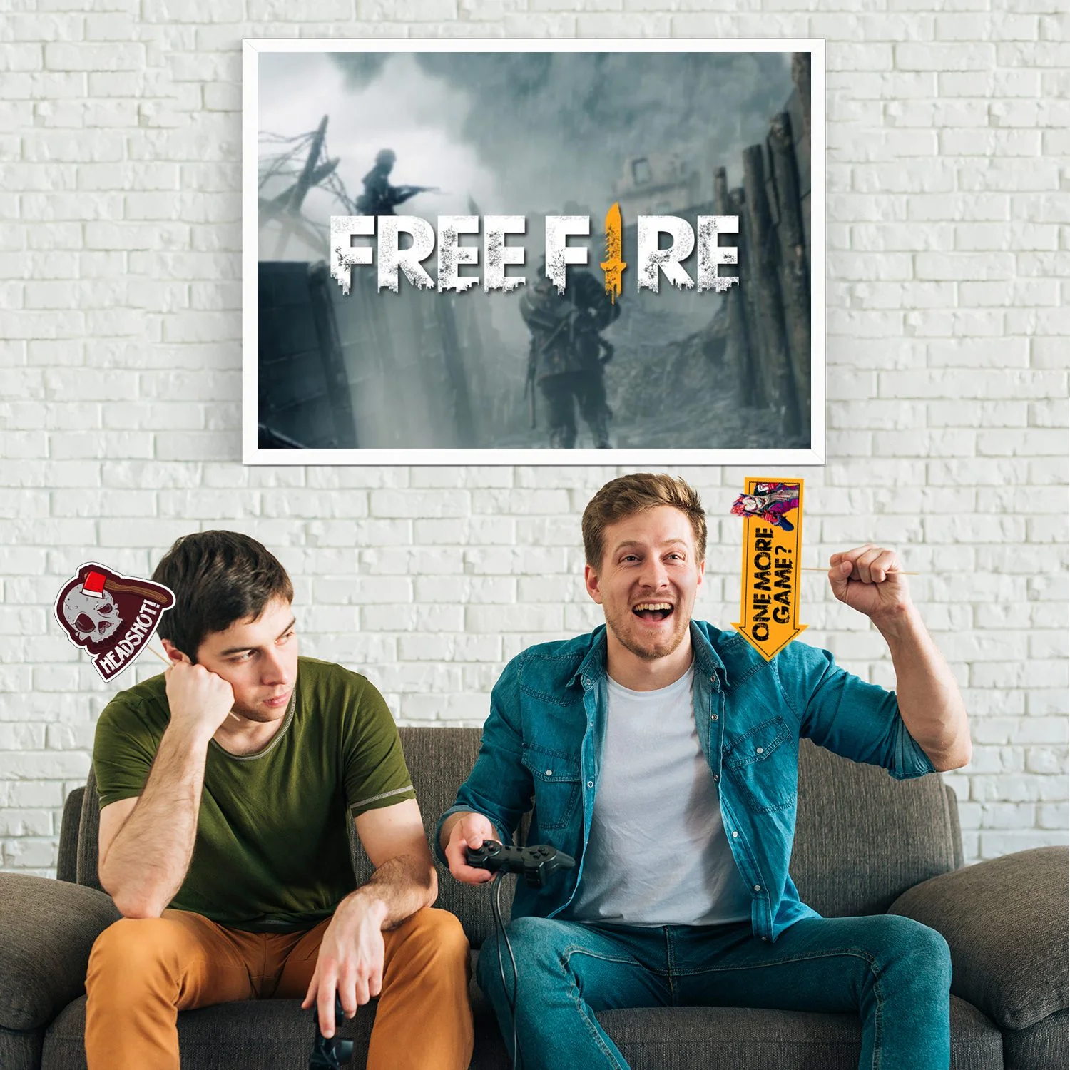 Free Fire Photo Booth Props with Stick 23 Pcs - Image 6