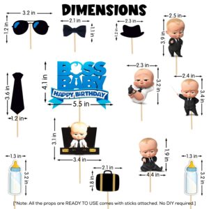 Boss Baby Birthday Party Supplies, 1 set Boss Baby Party Supplies Set for Boys and Girls, Include Cup Cake Topper and Cake Topper Set of 1