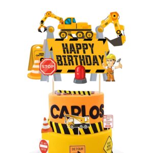 Construction Truck Happy Birthday Cake Topper Pack of 1