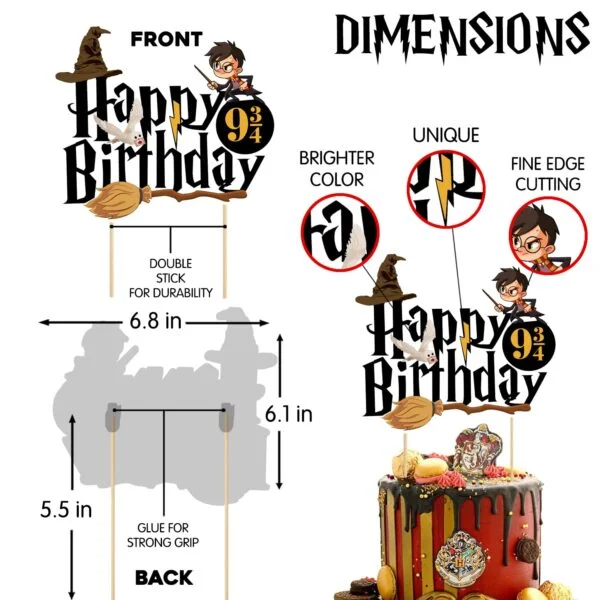 Hari Pottar Birthday Decorations, Hari Pottar Birthday Party Supplies for Kids Pack of 37 - Image 4