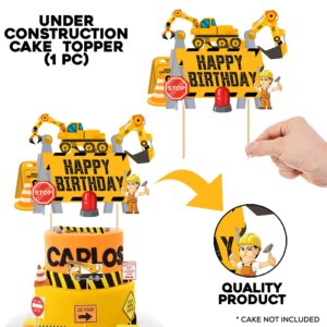 Construction Truck Happy Birthday Cake Topper Pack of 1