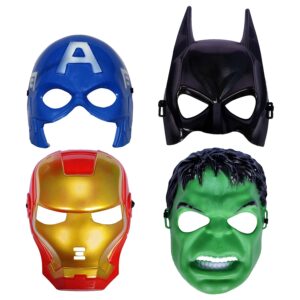 Super Hero Cartoon Mask – Super Hero Birthday Party Props Return Gift Pack of 4