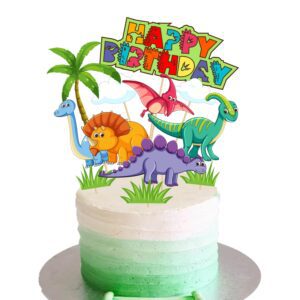Dinosaur Party Supplies Set for Boys and Girls, Include Cup Cake Topper and Cake Topper Set of 1