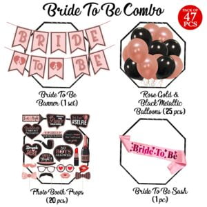 Bachelorette Party Decorations Kit, Bridal Shower Party Supplies Pack of 47