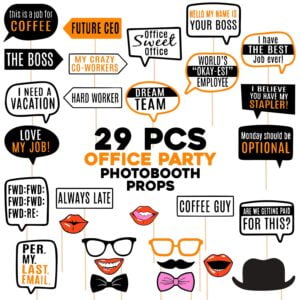 Office Party Photo Booth Props Pack of 29