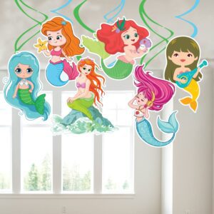 Mermaid Hanging Swirl Decorations Pack of 6
