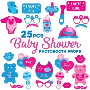 Baby Shower Props for Photoshoot,Photo Booth,Decorations Pack of 25