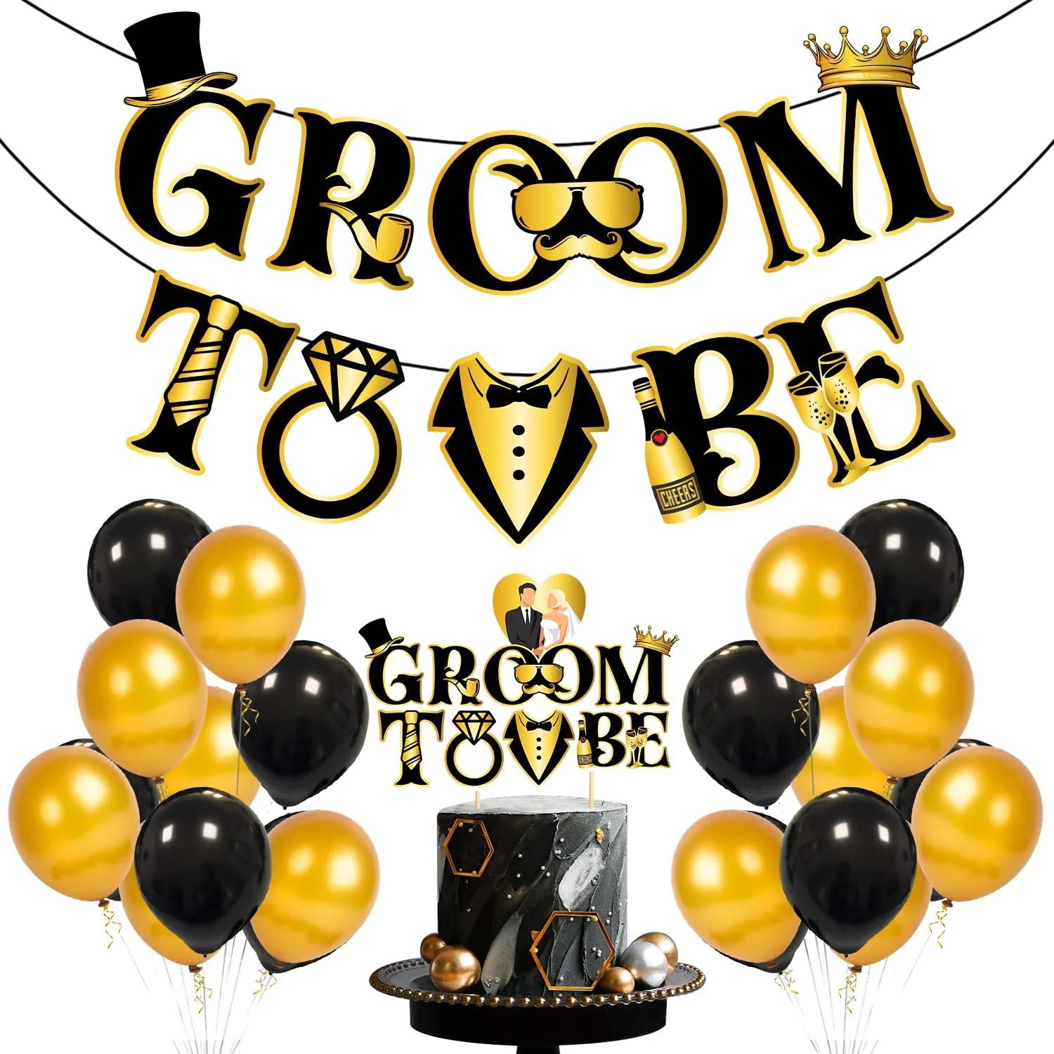 Bachelor Party Decorations for Men, Groom To Be Decorations Pack of 27