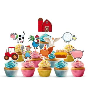 Farm Animal Theme Cupcake Topper , Farmhouse Cupcake topper  Pack of 10