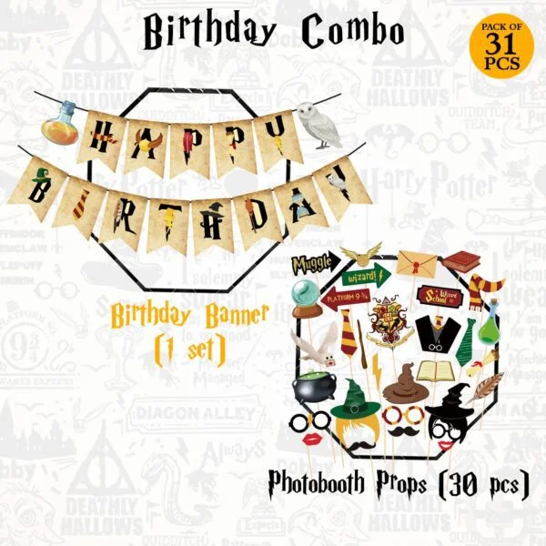 Hari Pottar Birthday Decorations, Hari Pottar Birthday Party Supplies for Kids Pack of 31 - Image 2
