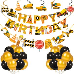 Construction Birthday Party Supplies Dump Truck Birthday Party Decorations Banner pack of 33