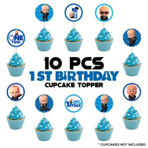 Boss Baby Cupcake Toppers 1st Birthday Cake Decorations Pack of 10