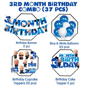 3rd Month Decoration/3 Month Birthday Decoration Items/3 Month Birthday Decoration Items for Baby Boy Pack of  37