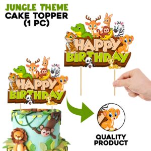 Jungle Birthday Party Cake Toppers, Birthday Jungle Theme Party Cake Toppers for Birthday Decoration Pack of 1