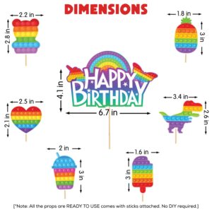 Pop Bubble Cake Topper and Cup Cake Topper Pop on It Birthday Party Supplies, Pop-It Birthday Decorations Set of 1