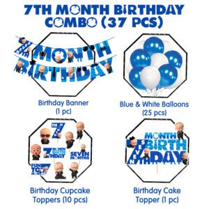 7th Month Decoration/7 Month Birthday Decoration Items/7 Month Birthday Decoration Items for Baby Boy  37 Pcs