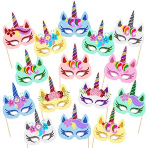 Unicorn Birthday Party Favors Unicorn Masks Photo Booth Props for Girls Kids  Pack of 15