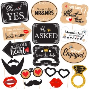 Engagement Announcement Photo Prop Kit Pack of 16