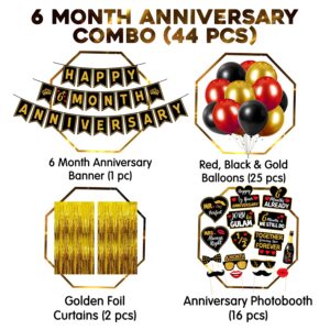 Happy 6 Month Anniversary, Happy 6 Month Wedding Anniversary Decorations Pack of 44