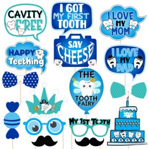 I Got My First Tooth Photo Booth Party Props/Colour Stylish Font/First Tooth Decoration pack of 16