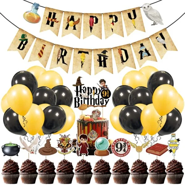 Hari Pottar Birthday Decorations, Hari Pottar Birthday Party Supplies for Kids Pack of 37