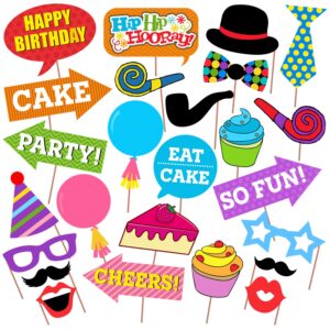 Multicolour happy birthday props for kids /Birthday photoshoot props/Birthday photography props  Pack of 25
