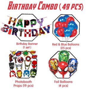 Birthday Party Supplies – super hero Birthday Party Decoration Pack of 49