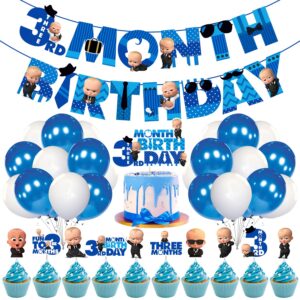 3rd Month Decoration/3 Month Birthday Decoration Items/3 Month Birthday Decoration Items for Baby Boy Pack of  37