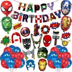 Birthday Party Supplies – super hero Birthday Party Decoration Pack of 49