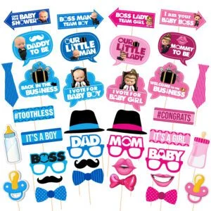 Boss Baby Photo Booth Props Party Boy or Girl Baby Shower Party 36 Pcs