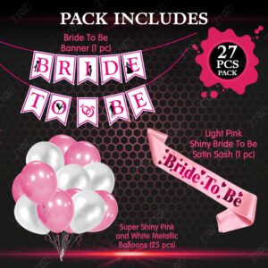 Bride to Be Banner with Bride to Be Sash and Metallic Balloons (Pack of 27)