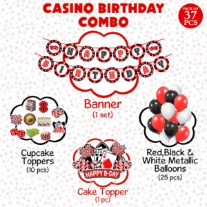 Casino Birthday Party Decorations Supplies (Pack of 37)