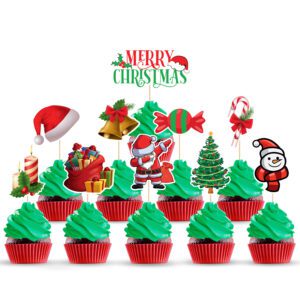 Xmas Cupcake Topper Picks for Christmas Party Cake Decoration (10 Styles)