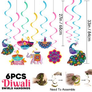 Diwali Decorations Kit Happy Diwali Banner Deepavali Hanging (PACK OF 6)